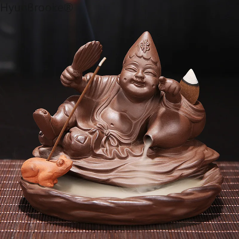 Горелка для благовоний ручной работы маленькая основа керамики с блестящей