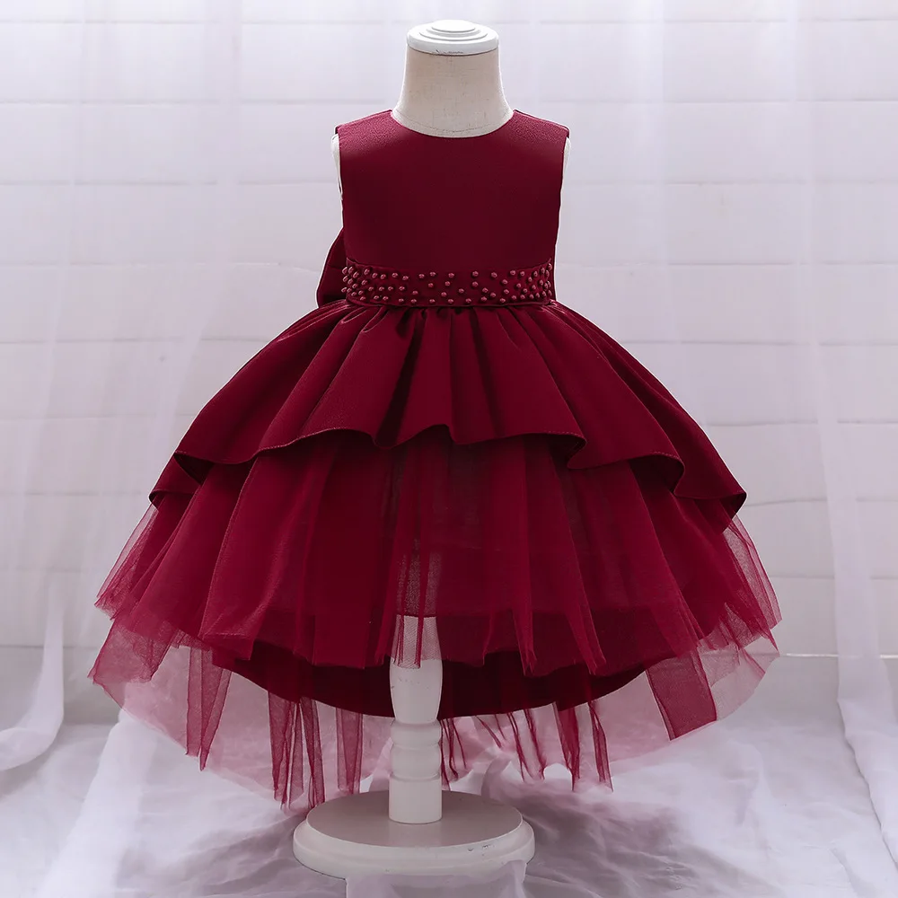 

Toddler Baby Girls Princess Dress Trailing Tulle Wedding Birthday Party Tutu Dress Infant Baptism Clothing Pageant Kids Costume