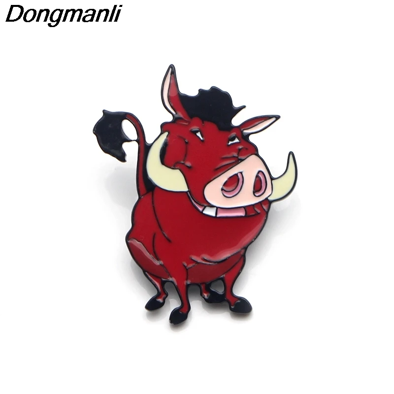 LT847 эмалированная брошь в форме короля льва стиле аниме Мультяшные креативные