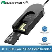 2 in 1 usb 2 0 otg memory card reader adapter universal type c usb tf sd card reader for macbook samsung huawei otg connector