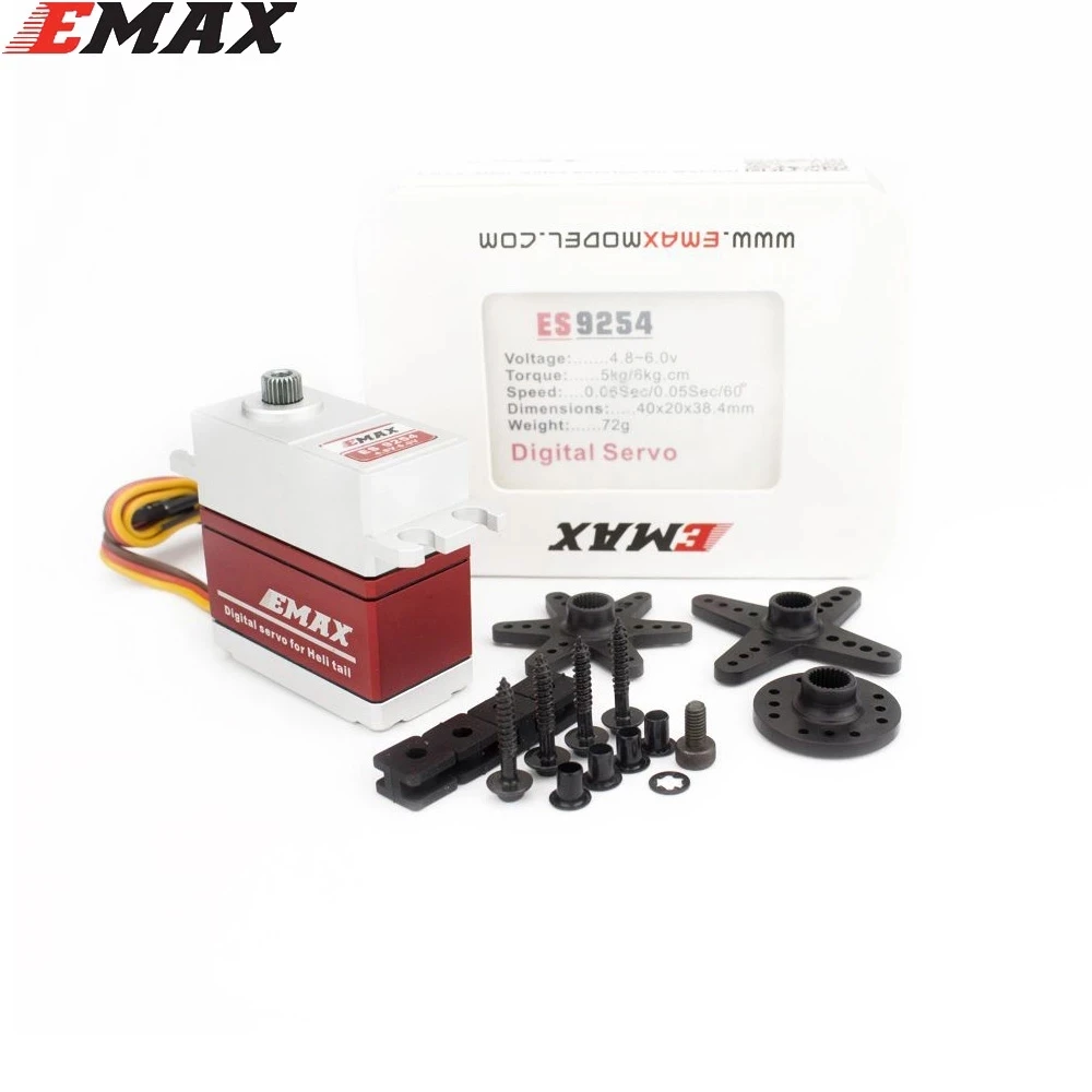 

1/4pcs EMAX ES9255E ES9254E ES9054E Metal Case Brushless Digital Metal Gear Servo High Voltage Servo For RC Model