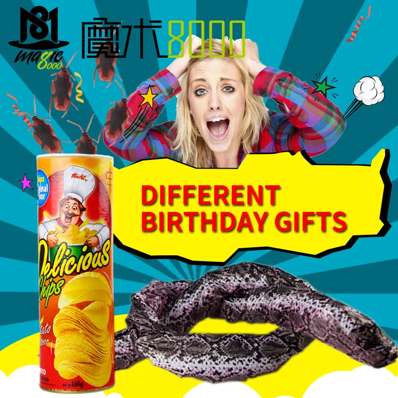 Веселая шуточная игрушка Забавный картофельный чип можно прыгнуть Весенняя змея