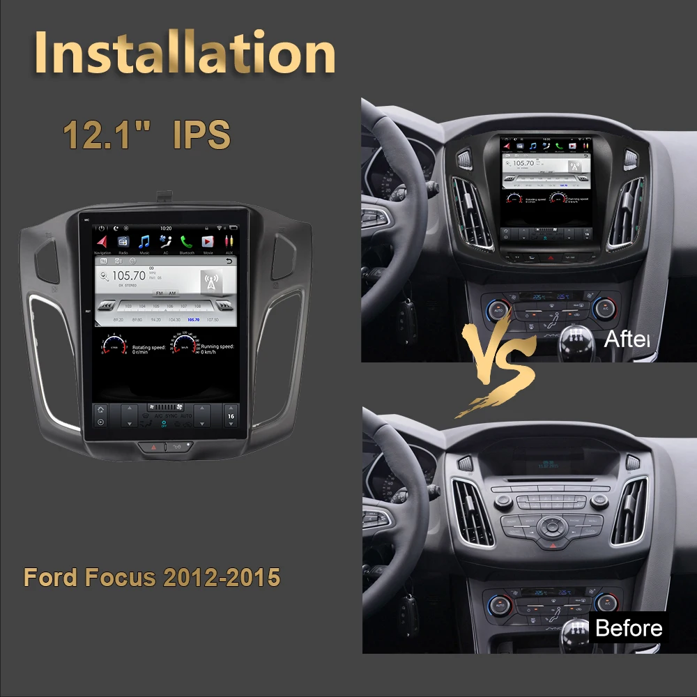 Автомобильный Gps-навигатор вертикальный экран в стиле Tesla для FORD Focus 2012-2015 Android