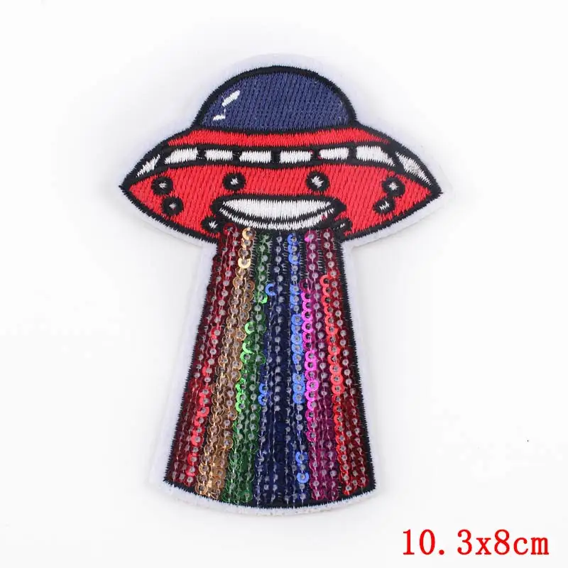 Prajna UFO Alien Patches Вышивка Железо на патчи для аппликация одежду куртки наклейки