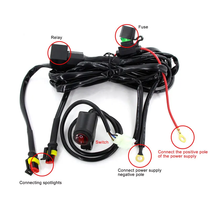 Relay Wire 1 комплект мотоциклетный Автомобильный свет 12 В 24 В 15а контроль релейного переключателя линейная группа для автомобильного рабочего света фара мотоцикла - Цвет: Relay Wire