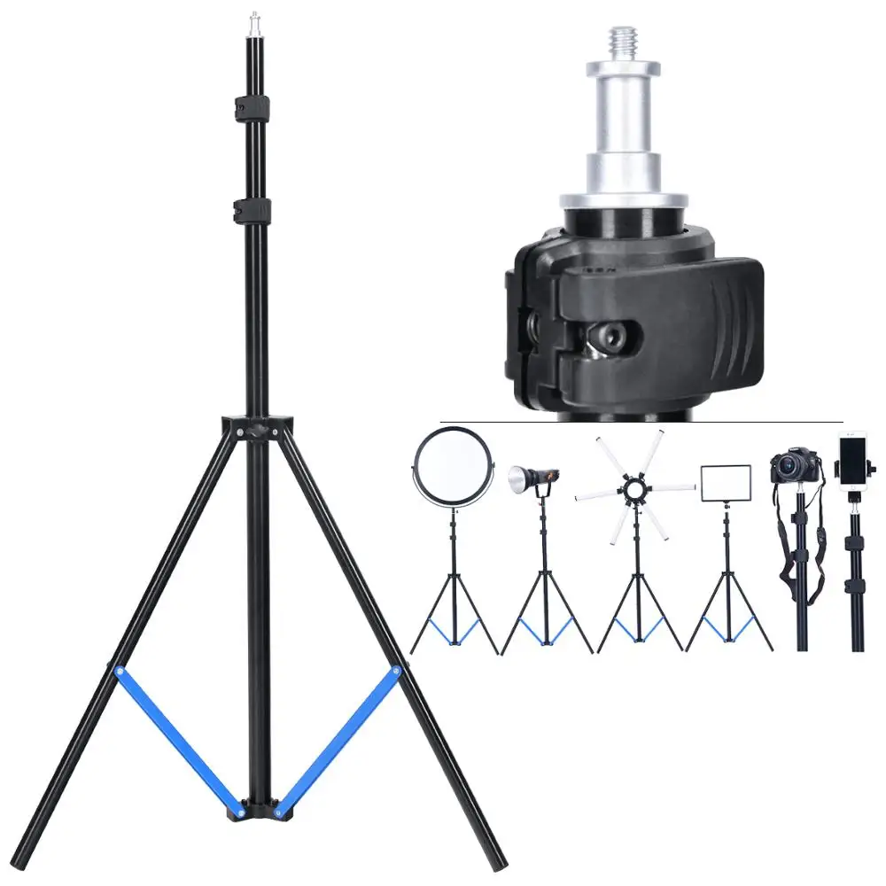 fosoto 3m Tripod Light Stand 1/4 Screw Portable Head Softbox For Photo Studio Photographic Lighting Flash Umbrellas Reflector