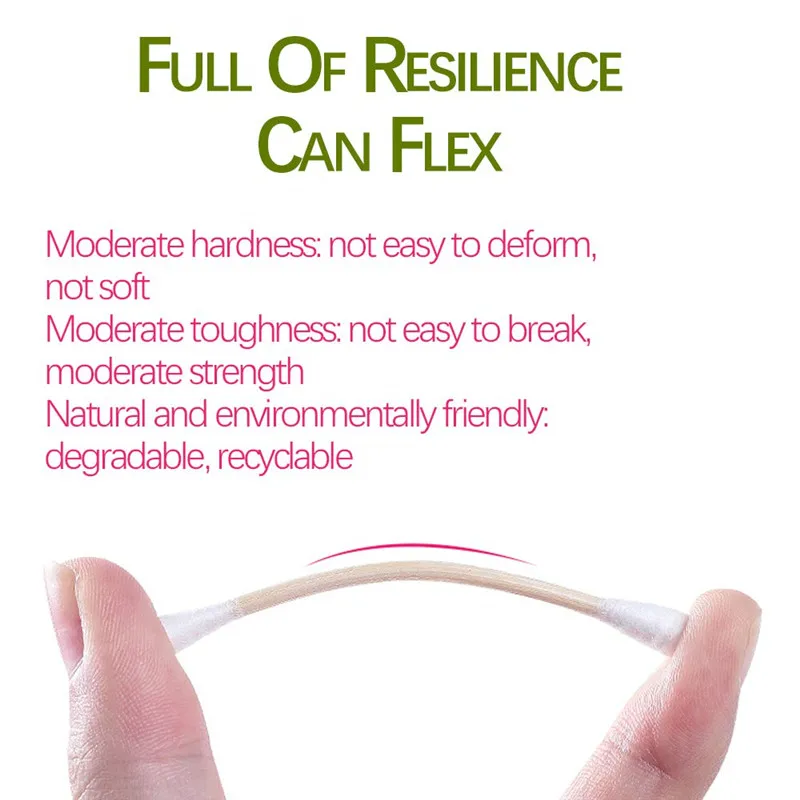 2000 шт. бамбуковые ватные палочки деревянные Экологичные двойной хлопок для