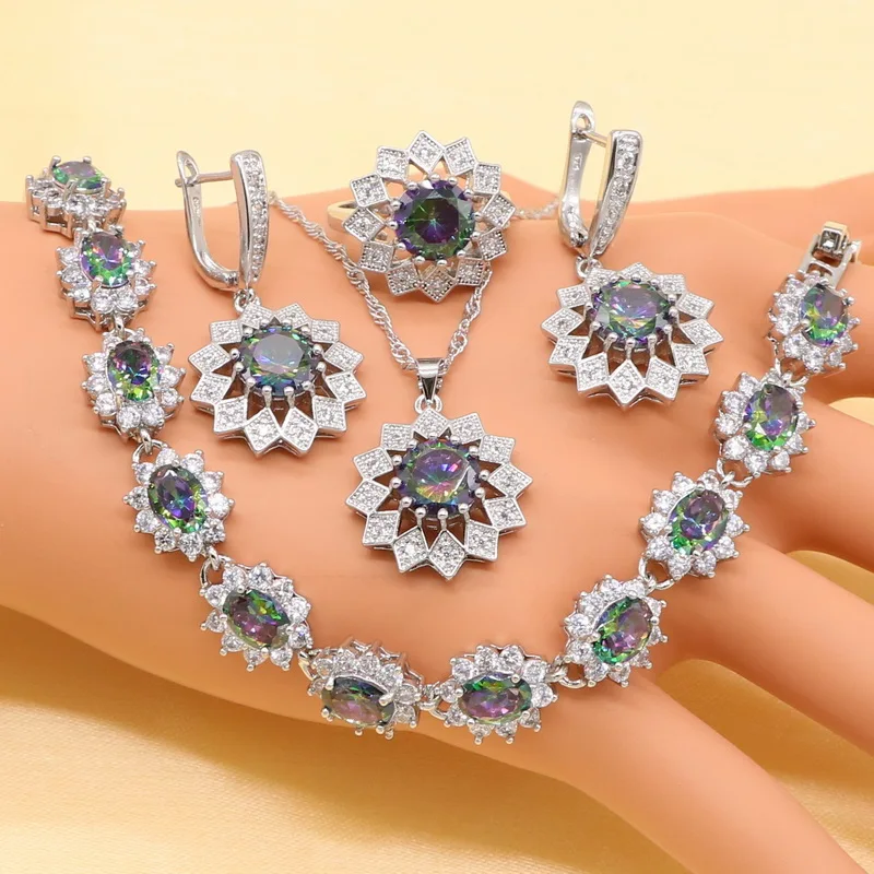 XUTAAYI новый серебряный цвет Ювелирные наборы для женщин Многоцветный