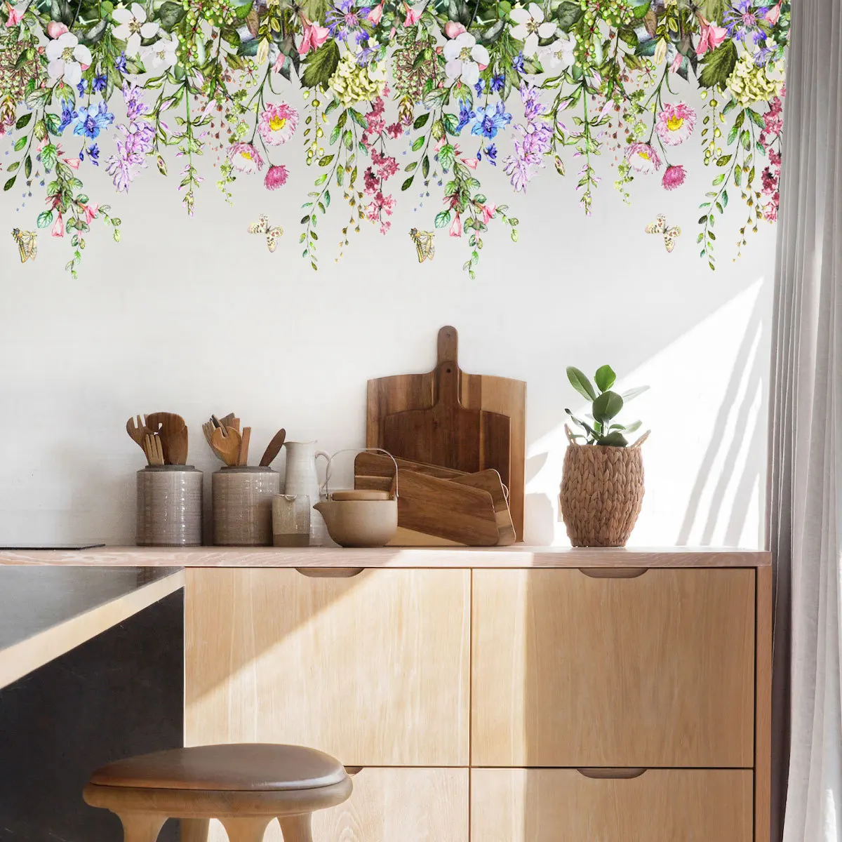 

Plants and Flowers Creative Cycle Multiple Collages Living Room Background Wall Decoration Wall Stickers