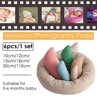 6pcsset newborn posing beans bag baby photography prop pillow baby crescent shaped pillows positioner cushion basket filler