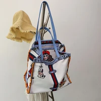 womens canvas cartoon crossbody shoulder bag 2020 new fashion western tote bag