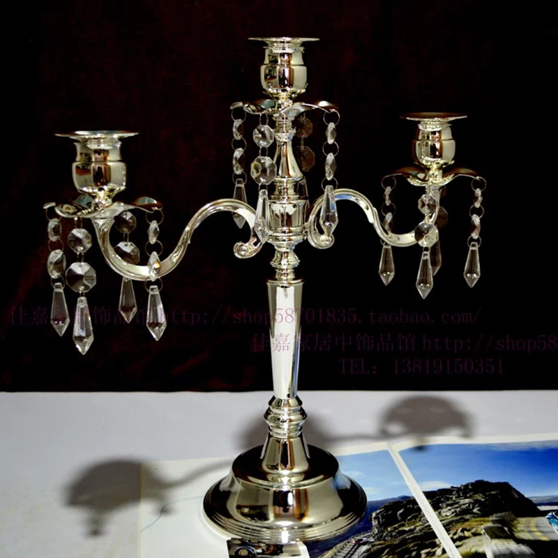 Креативный серебристый подсвечник с 5 рычагами металлический стеклянный