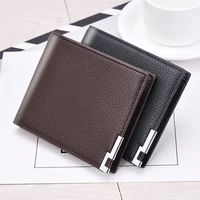 new arrival men wallet purse short design ultra thin pu leather fashion for money coins id card
