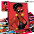 Алмазная 5D картина сделай сам, черная девушка, мозаика, рукоделие, полная Алмазная вышивка, вышивка крестиком, настенное искусство, декоративная картина Алмазная