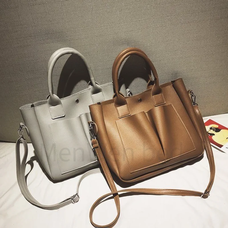 

2021 new Pu Leather laptop Bag Simple Handbags Famous Brands Women Shoulder Bag Casual Big Tote Vintage Ladies Crossbody Bags