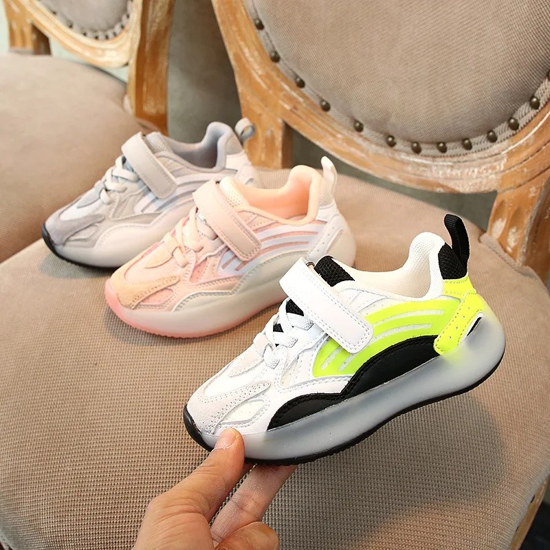 Детские спортивные кроссовки сетчатые повседневные Белые массивные для