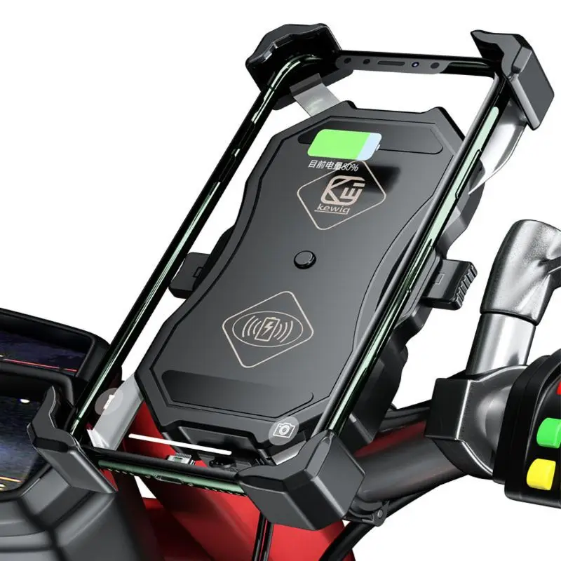 

12V Motorcycle QC3.0 USB Qi Wireless Charger Mount Holder Stand for Cellphone