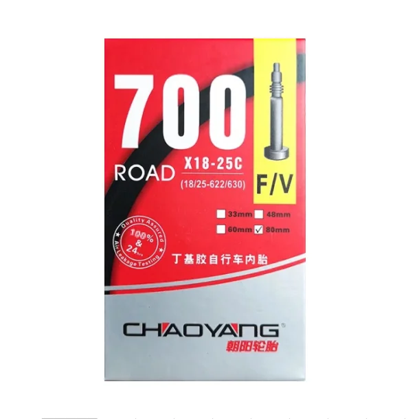 700x18-25c FV 60mm Прочная стандартная внутренняя труба французский клапан велосипедные шины велосипедный цикл внутренняя резиновая трубка 700 18C 23c 25c 32c FV 80L/60L/48L/33L - Цвет: 700x18-25c FV 60mm