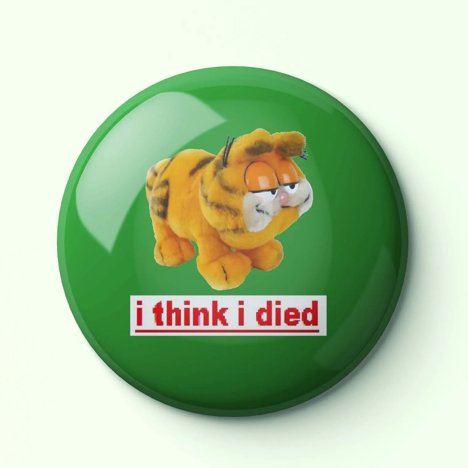 

Garfield thinks hes dead wfj Soft Enamel Pin Creative Hat Funny Women Jewelry Cartoon Clothes Brooch Decor Badge Fashion Collar