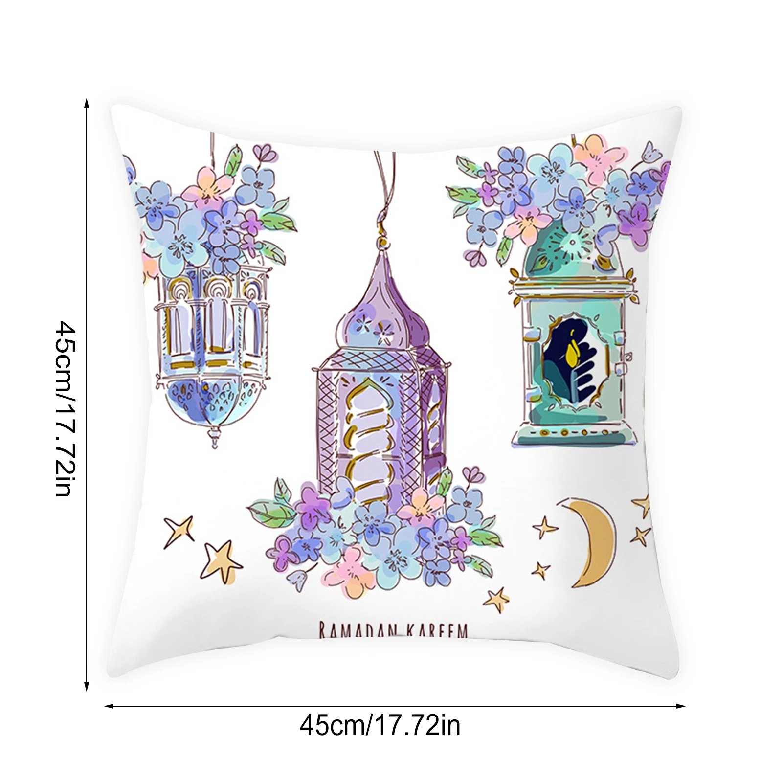 

2021 Eid Mubarak Decorations Muslim Ramadan Pillowcase Cushion Cover Moon Star Pillow Cover Home Islamic Muslim Cushion Case