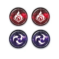 new arrival game genshin impact earrings for women kids glass round eye of god water wind thunder fire element cosplay jewelry