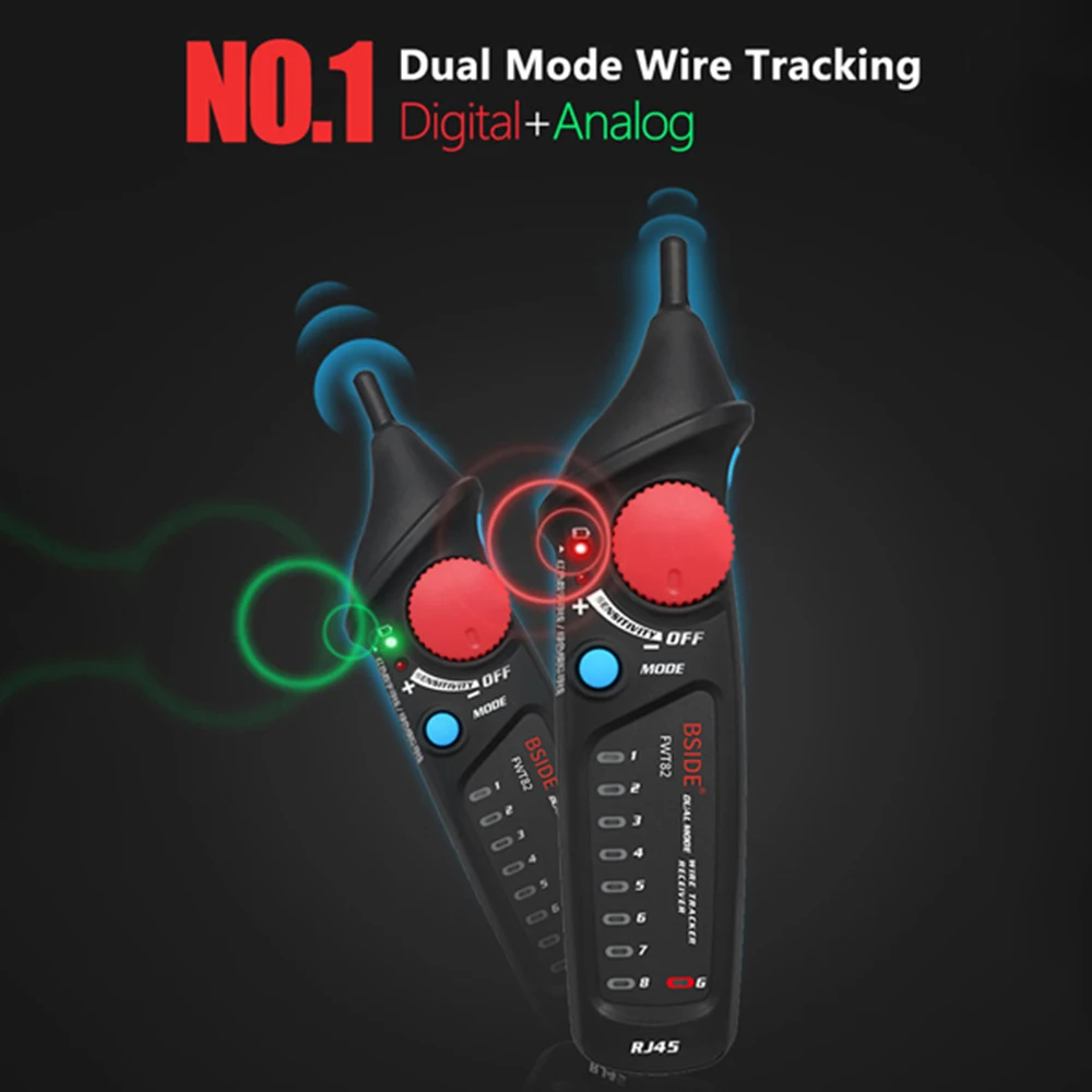 

MAXRIENY FWT82 Digital Analog Network Cable Tracker RJ45 RJ11 Ethernet LAN Tracer Analyzer Detector Line Finder