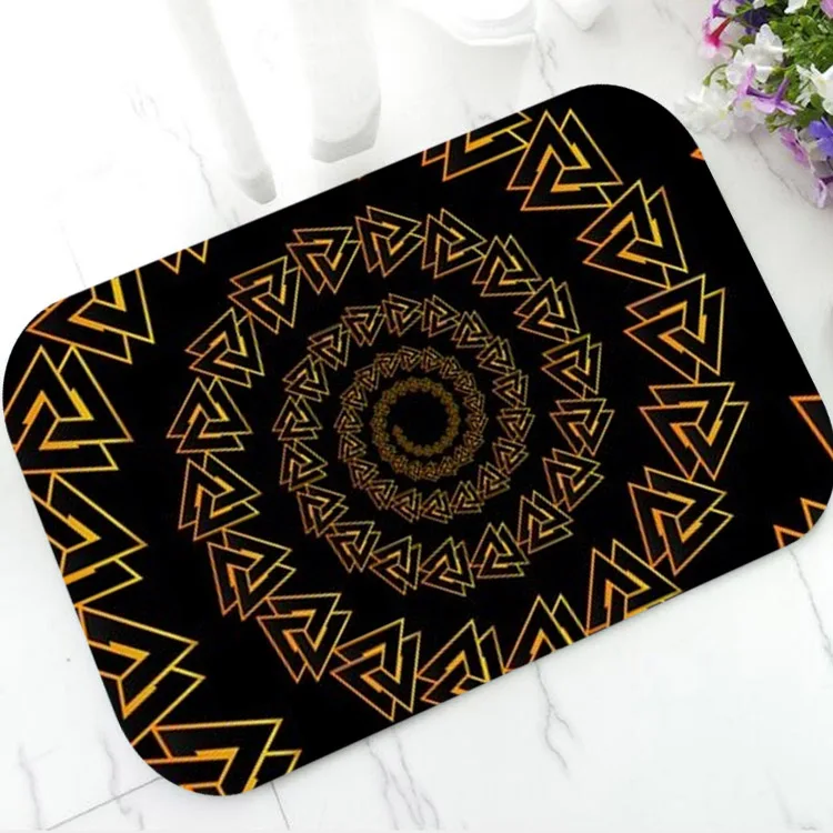 Стильный черный золотистый коврик для входной двери современный резиновый