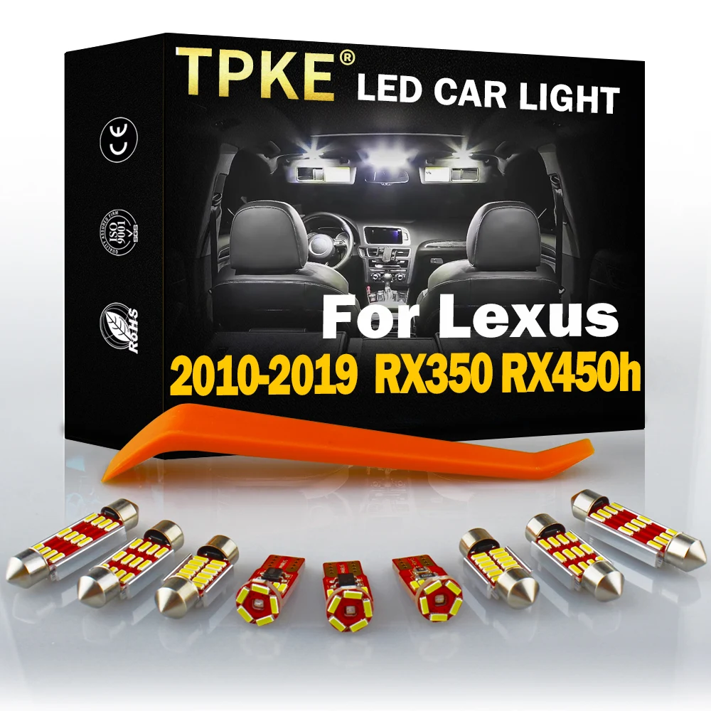 

TPKE Canbus White Interior Car LED Light Kit For 2010-2019 Lexus RX350 RX450h Map Dome Trunk Door Vanity Mirror Lamp No Error
