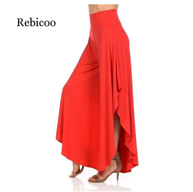 

2019 Europe and the United States new irregular big bell pants big swing wide leg pants multi-color multi-code pants