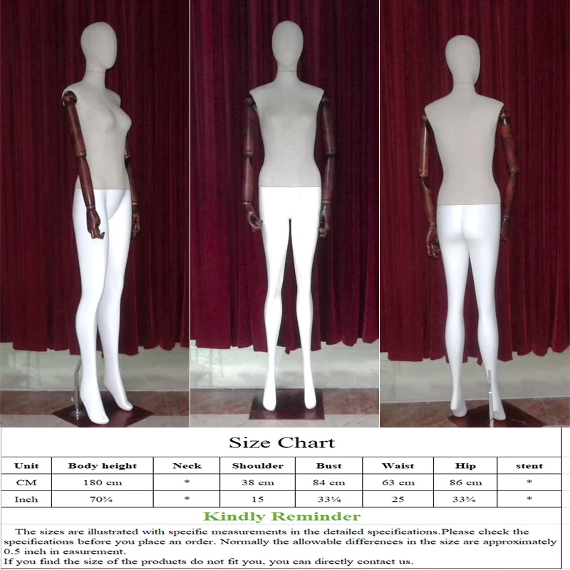 С деревянной ручкой ткань тела одежды шоу льняной манекен FRP материал для