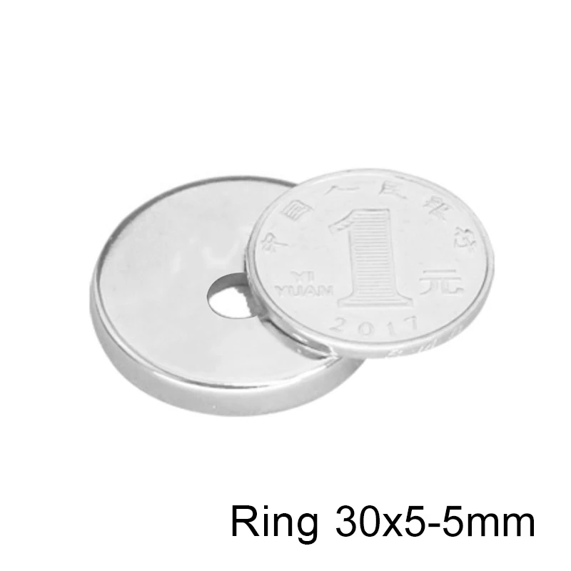 

2~100PCS 30X5-5 Ring Loop Strong Magnets 30*5 Hole 5mm N35 Neodymium Magnet 30x5-5mm Permanent NdFeB Magnet Disc 30*5-5 mm
