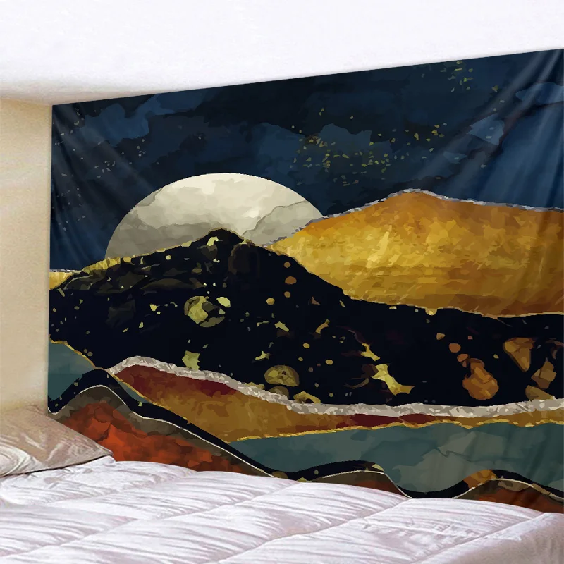 

Sunset Mountain Tapestry Beach Towel Dormitory Family Room Art Deco Living Room Wall Background Tapestry Large Size