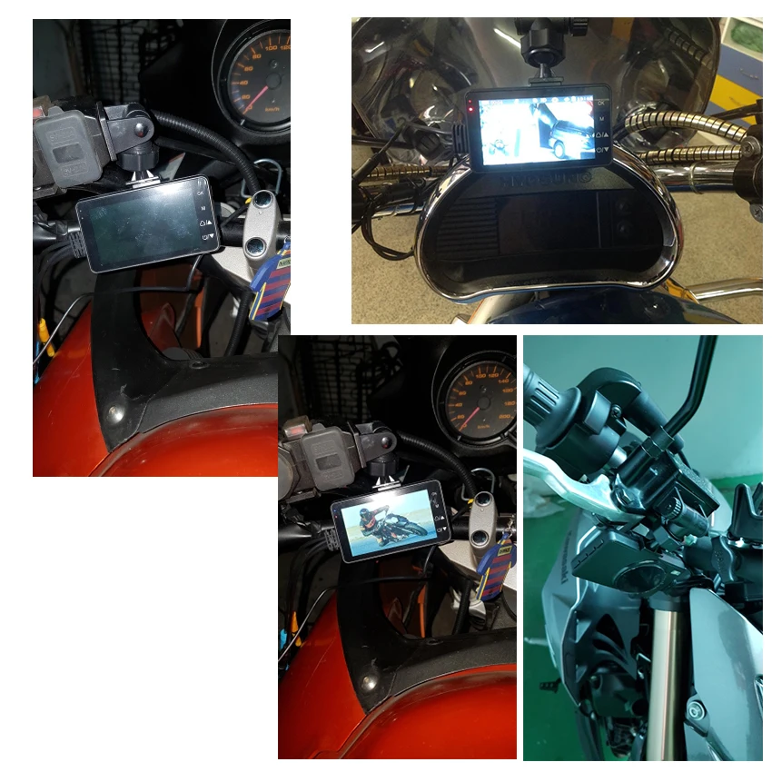 

HD Motorcycle Dual Camera DVR Motor Dash Cam with Special Dual-track Front Rear Recorder Motorbike Electronics Moto Waterproof