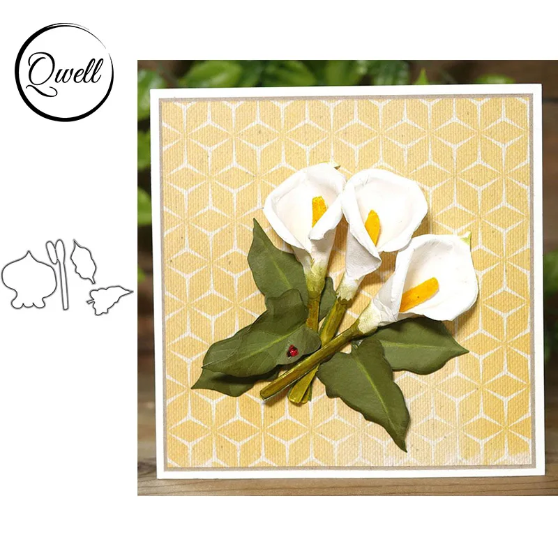 QWELL цветок лилии каллы металлические режущие штампы для скрапбукинга и