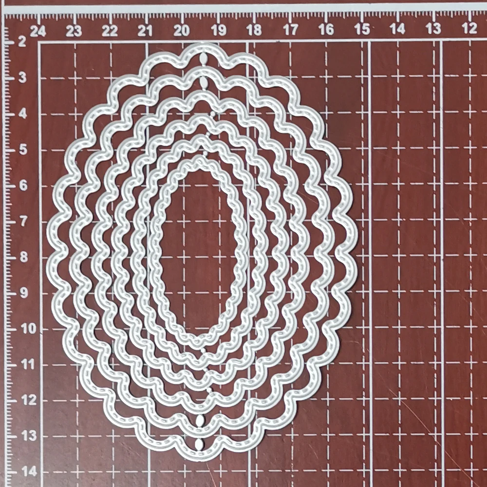 6 Pcs Flower Oval Frame Metal Cutting Dies Real Picture Cut Die Scrapbook Paper Craft Knife Mould Blade Punch Stencisl 2020 | Дом и сад