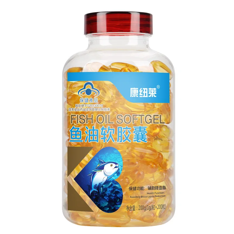 

Kangnuolai United Bonli Brand Fish Oil Soft Capsule Cod Liver Oil 200 Tablets Adult Middle-aged and Elderly Fish Oil 24 Months