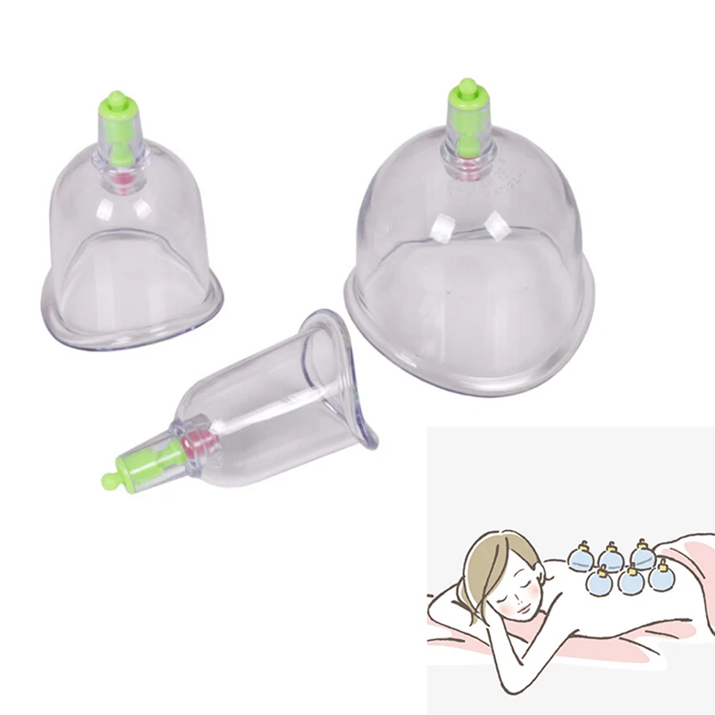 

3 Cups Chinese Medical Vacuum Cans Cupping Cup Cellulite Suction Cup Therapy Back Body Anti-cellulite Massage Cupping Set