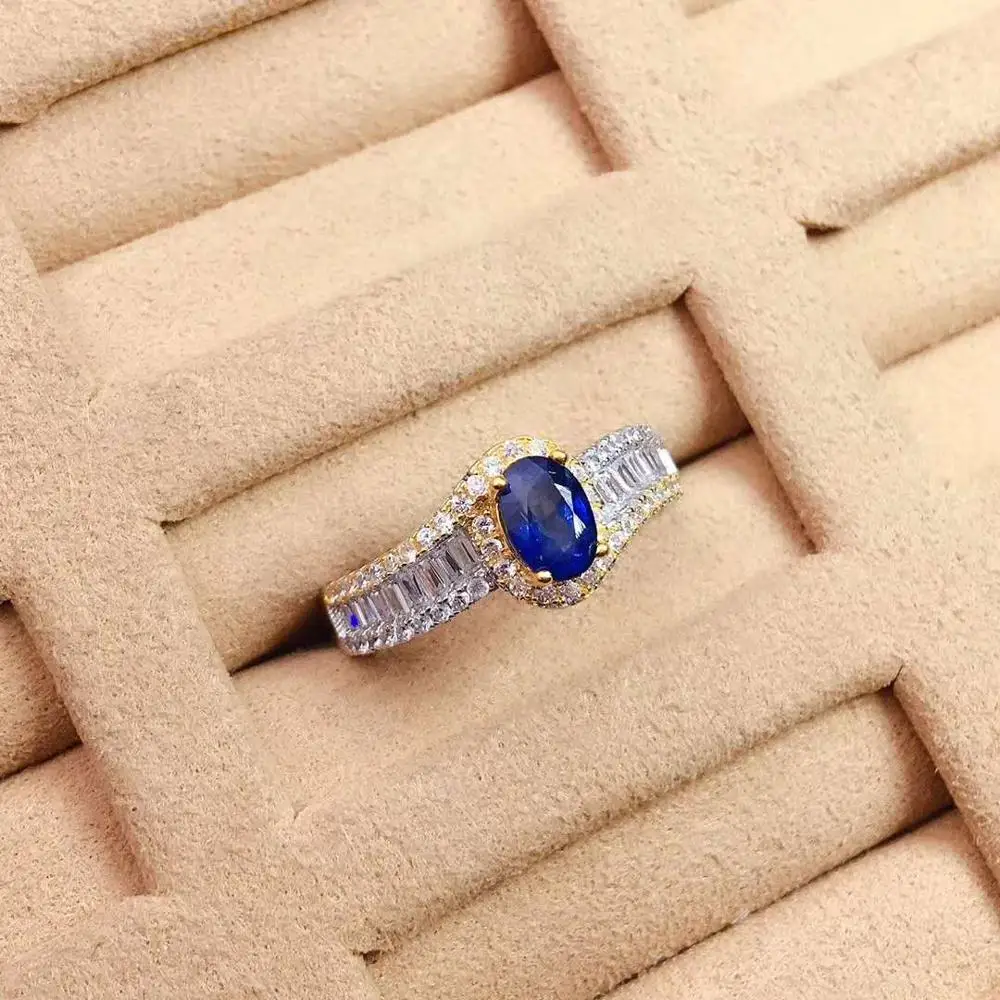 Natural real blue Flower sapphire ring 925 sterling silver Fine handworked jewelry Finger rings | Украшения и аксессуары
