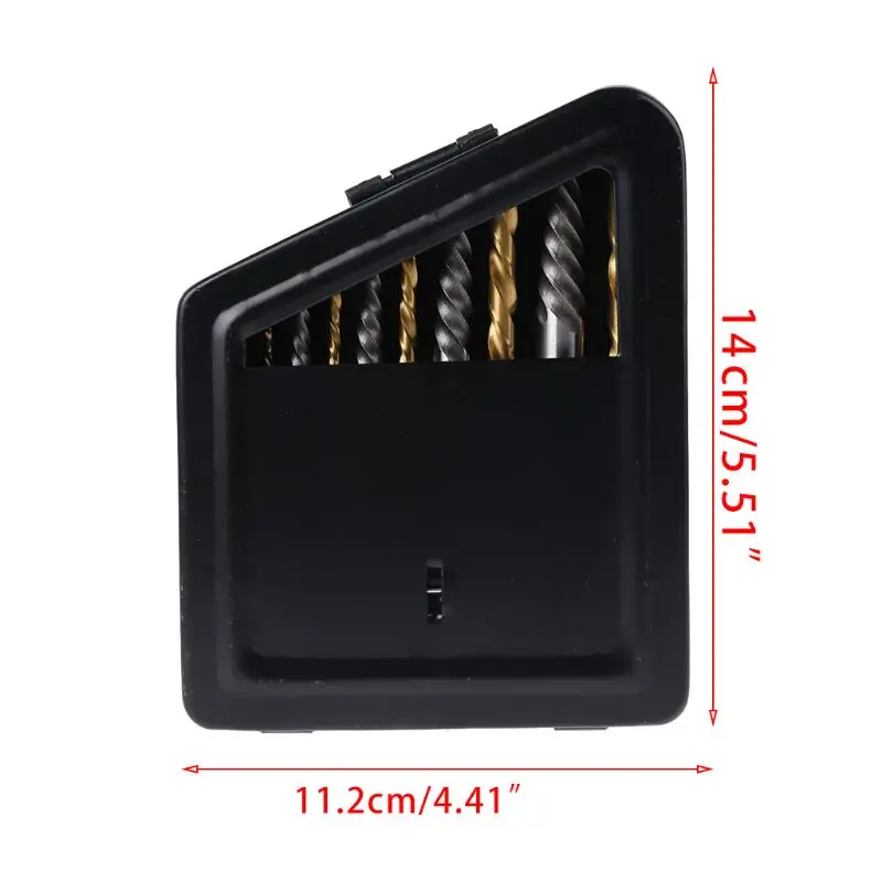 

L9BE 10pcs Screw Extractor Cobalt Left Hand Drill Bit set Broken Bolt Damaged Set