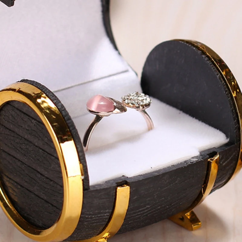 

Wine Barrel Velvet Jewelry Box Wedding Ring Box Jewelry Box Earrings Necklace Bracelet Display Gift Box Holder