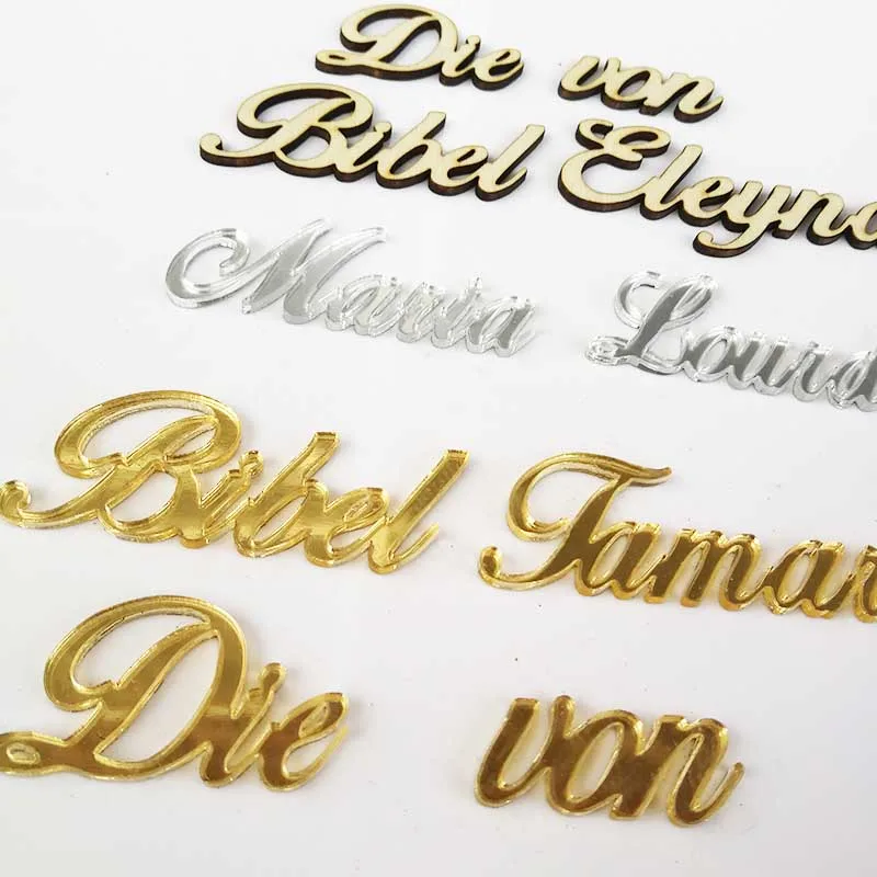 36 шт. Персонализированные Акриловые Золотые Зеркальные таблички с лазерной