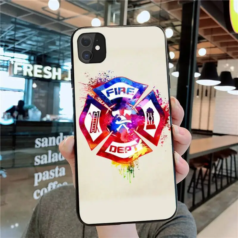 HUAGETOP Firefighter Heroes Fireman Black Cell Phone Case for iPhone 11 pro XS MAX 8 7 6 6S Plus X 5S SE 2020 XR case | Мобильные