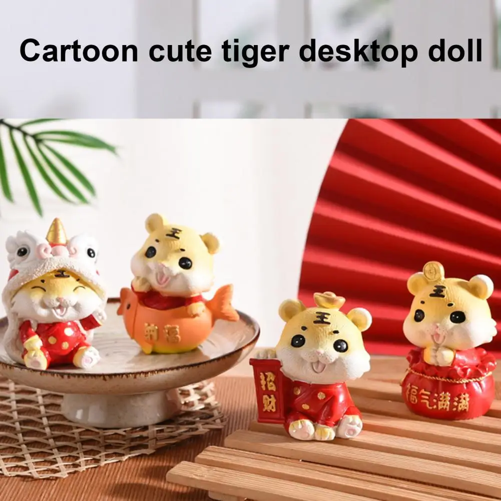 

Exquisite Micro Figurine Anti-fade Resin Tiger Shape 2022 Miniature Figurine for Daily Use