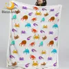 BlessLiving Hermit Crab Sherpa Blanket Cartoon Colorful Bedding Marine Life Plush Bedspreads Ocean Jellyfish Soft Blanket Mantas 1