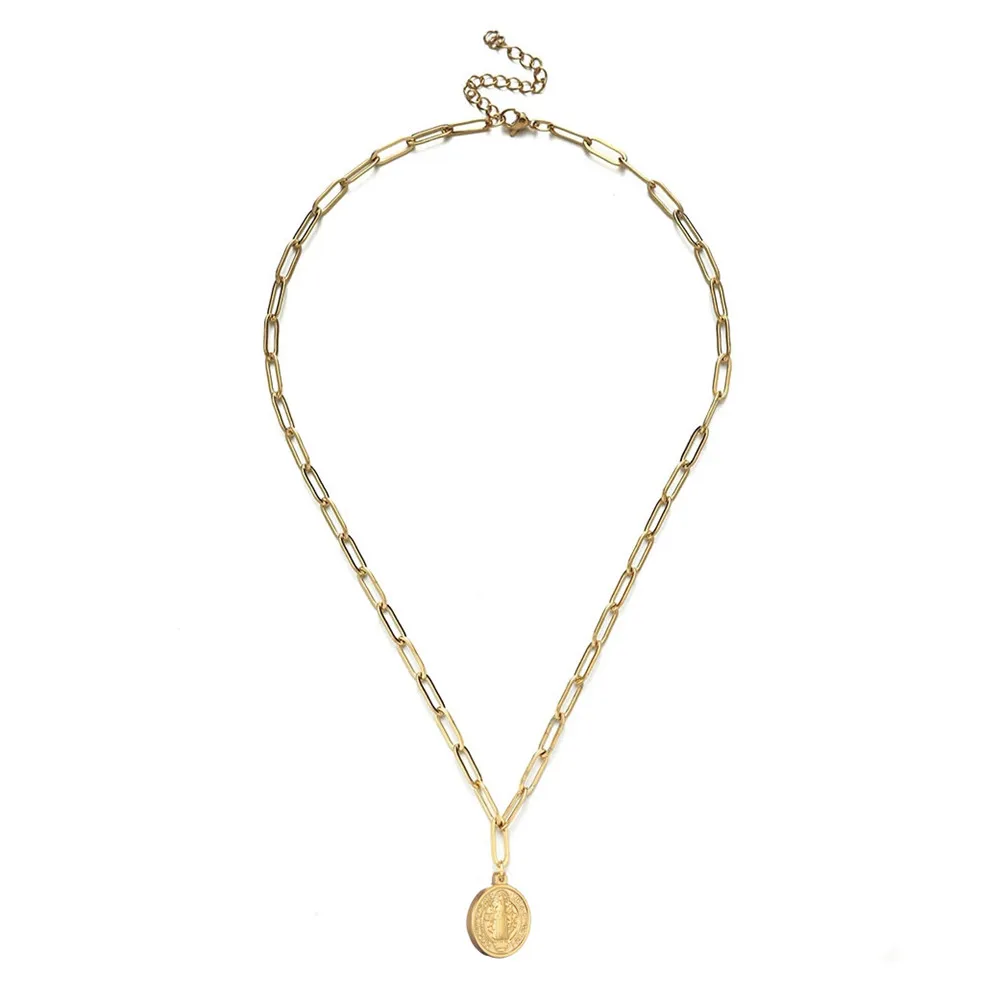 Цепочка с зажимом для бумаги из нержавеющей стали ожерелье-чокер изображением