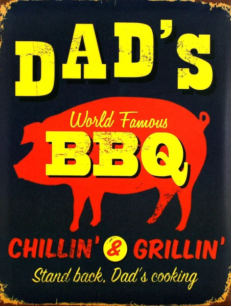 

Dads BBQ Retro Metal Sign Plaque Gift Home Kitchen