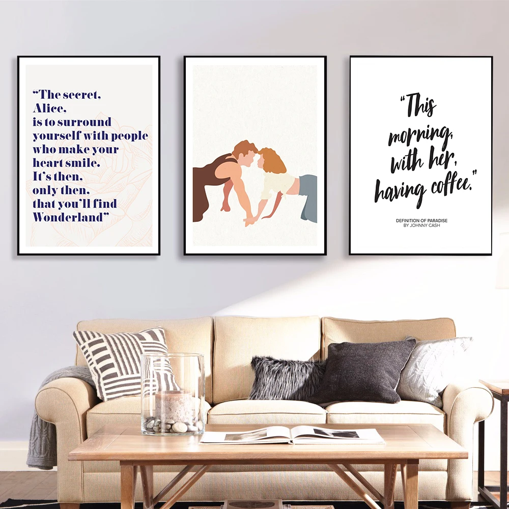 

Minimalist Black Blue Quotes and Couples Wall Art Canvas Painting Nordic Posters and Prints Wall Pictures for Living Home Decor