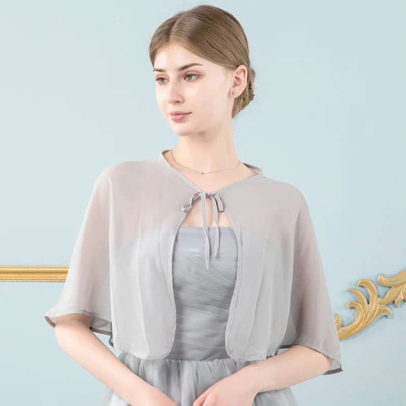 Вечернее платье шаль винтажный шифоновый Кардиган большого размера без рукавов