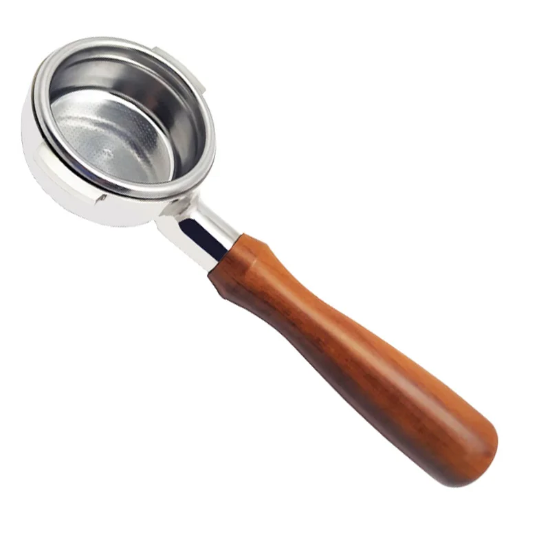 Coffee W Handle 58 мм нержавеющая сталь кофе машина без дна держатель фильтра портафильтр ветка деревянной ручкой профессиональный аксессуар - Цвет: Coffee W Handle
