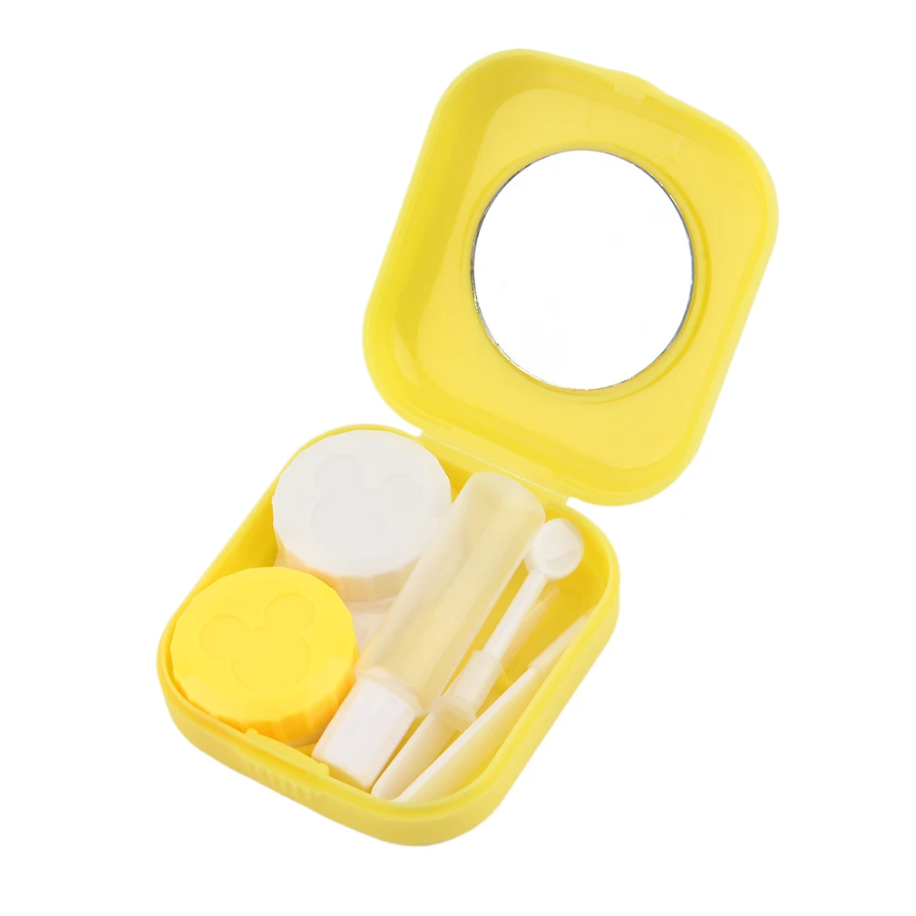 

Plastic Portable Mini Contact Lens Case Outdoor Travel Contact Lens Holder Container With Mirror Easy Carry For Eyes Care